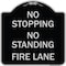 Signmission No Stopping No Standing Fire Lane Heavy-Gauge Aluminum Architectural Sign, 18" x 18", BS-1818-23575 A-DES-BS-1818-23575 - alternate 1